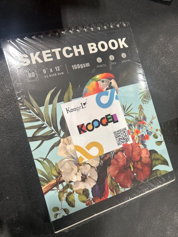 Photo 1 of Koogel 2PCS Spiral Sketch Books, Art Sketchbook Sketch Pad Drawing Painting Writing Paper 9" x 12" Drawing Book for Kids Beginners Artists