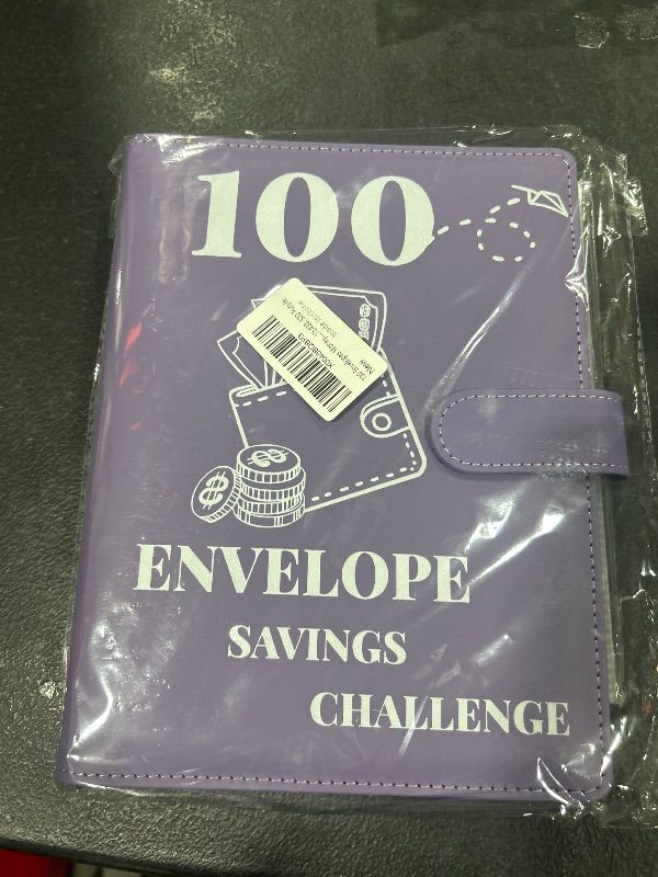 Photo 2 of 100 Envelopes Money Saving Challenge Binder, 2024 New A5 Budget Binder with Cash Envelopes, 6 Rings Savings Challenges Book, Laminated Budgeting Planning Tracker to Save $5050,10,400, 500 Purple