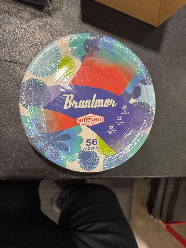Photo 1 of Bruntmor Paper Plates - Disposable Dessert Plates for Party - Stylish Paper Plates - Plate for Snacks, Salad, Dessert - Plates for Eating Hot or Cold Food - Eco-friendly Alternative to Plastic
