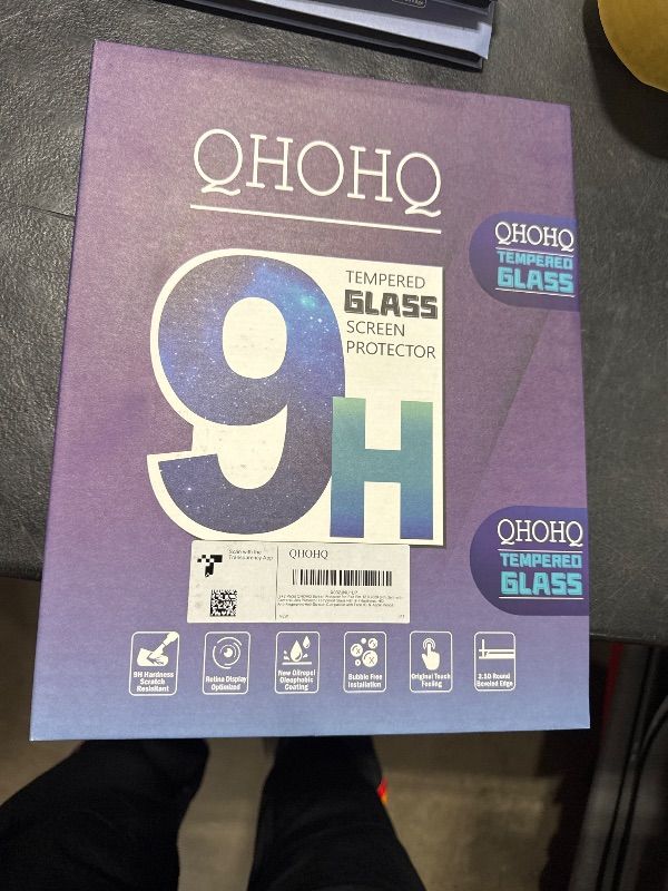 Photo 2 of [2+2 Pack] QHOHQ Tempered Glass Screen Protector for iPad Pro 12.9 2020 4th ? 2021 5th with Camera Lens Protector