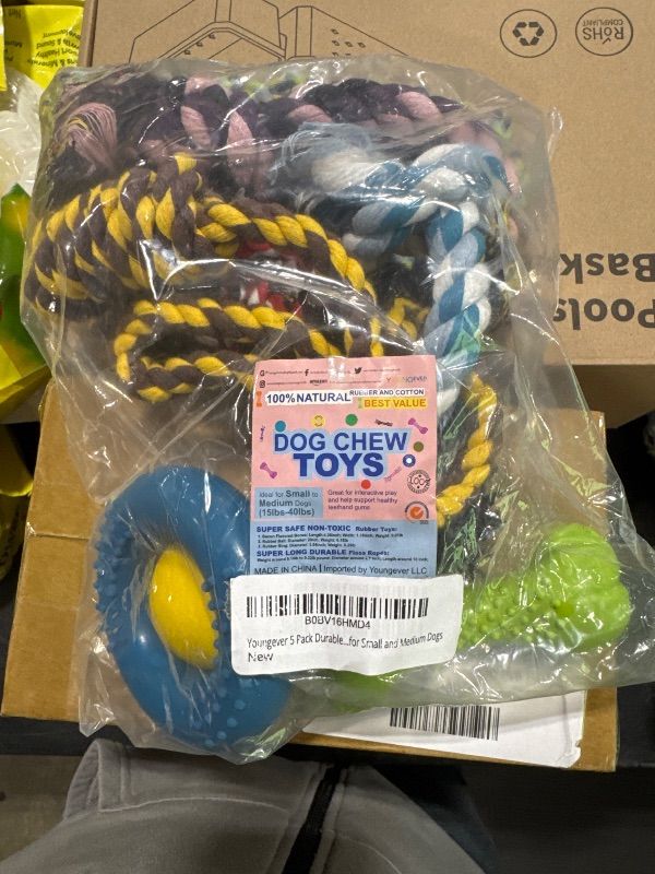 Photo 2 of Youngever 5 Pack Durable Dog Rope Toys, Puppy Toys, Teething Toys for Small and Medium Dogs