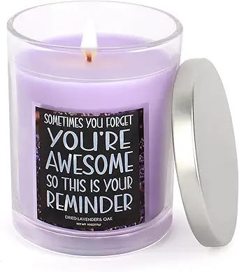 Photo 1 of Lavender Scented Candles - YOU’RE AWESOME SO THIS IS YOUR REMINDER - Gifts For Women, Mom, Sisters, Friends, Coworkers - Candle