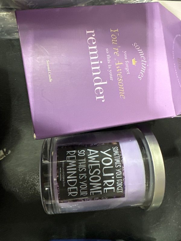 Photo 2 of Lavender Scented Candles - YOU’RE AWESOME SO THIS IS YOUR REMINDER - Gifts For Women, Mom, Sisters, Friends, Coworkers - Candle