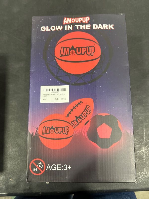 Photo 2 of Amoupup Glow in The Dark Basketball Sports Gifts Light Up Led Football Basketball with Led Lights and Batteries - Kids Gifts Good Gift Ideas for Teen Boys and Girls