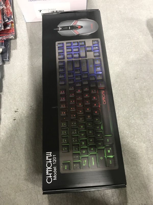 Photo 2 of Gaming LED Keyboard and Mouse Combo,Compact 89 Keys with Numbric Tenkeys Pad,Rainbow Backlit,Ergonomic Mice 2 Side-Button USB Wired 75% Mechanical Feel for Computer PC Laptop PS5 (Compact Layout)