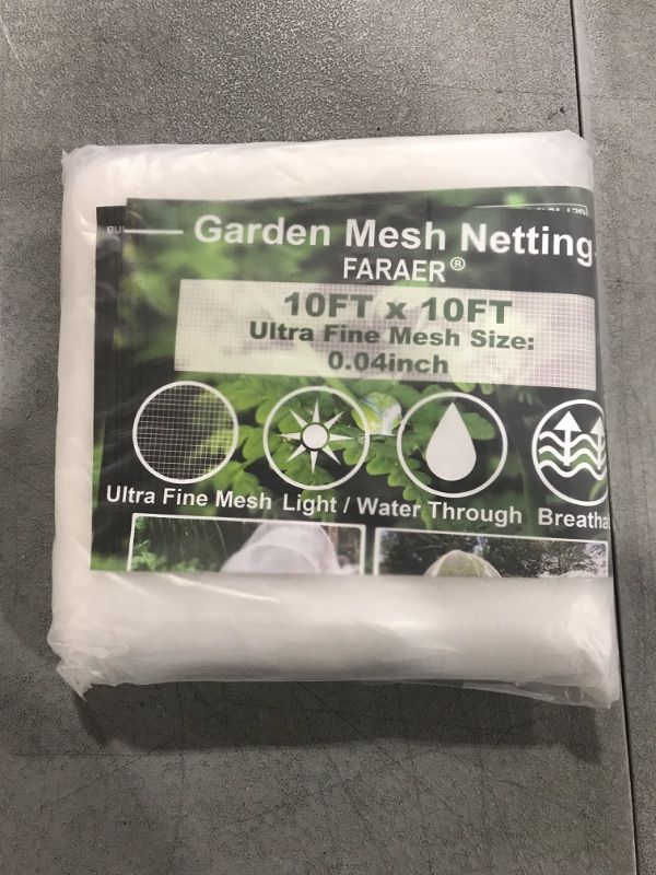 Photo 2 of Garden Barrier Netting, Plant Covers 10x10Ft Ultra Fine Mesh Netting Protect for Vegetable Plants Fruits Flowers Crops Greenhouse Row Covers Raised Bed Barrier Screen Birds Animals Protection Net