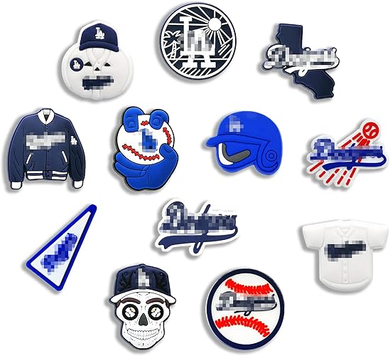 Photo 1 of Baseball Croc Charms 12PCS Team Shoes Charm for Croc PVC Clog Pins Shoe Charms for Women Men, Charms for Clog Bracelets Decoration Birthday Party Favors Supplies