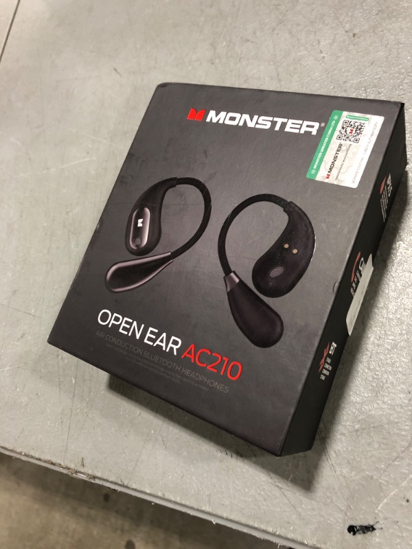 Photo 2 of Monster Open Ear AC210 Headphones, Bluetooth 5.4 Earphones Stereo Sound, Wireless Headphones 30 Hours Playback, Type-C Charging, HD Clear Calls, Touch Control, IPX5 Waterproof Open Ear Earbuds,Black