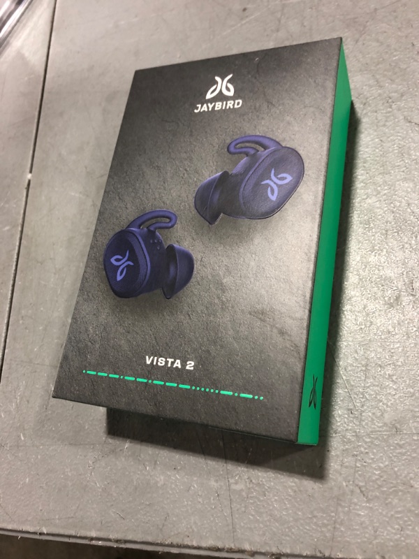 Photo 2 of Jaybird Vista 2 True Wireless Sport Bluetooth Headphones with Charging Case - Premium Sound, ANC, Sport Fit, Waterproof Earbuds with Military-Grade Durability - Midnight Blue