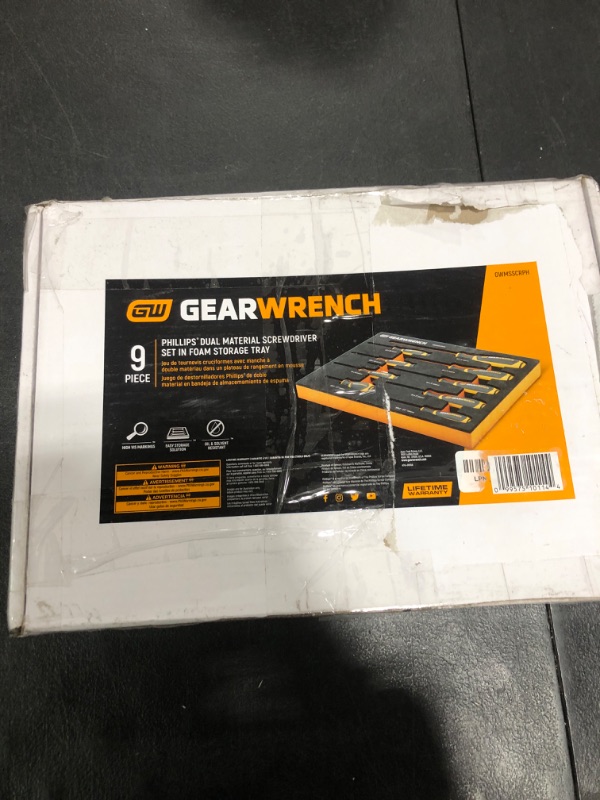 Photo 1 of GEARWRENCH 9 Piece Phillips Dual Material Screwdriver Set in Foam Storage Tray - GWMSSCRPH