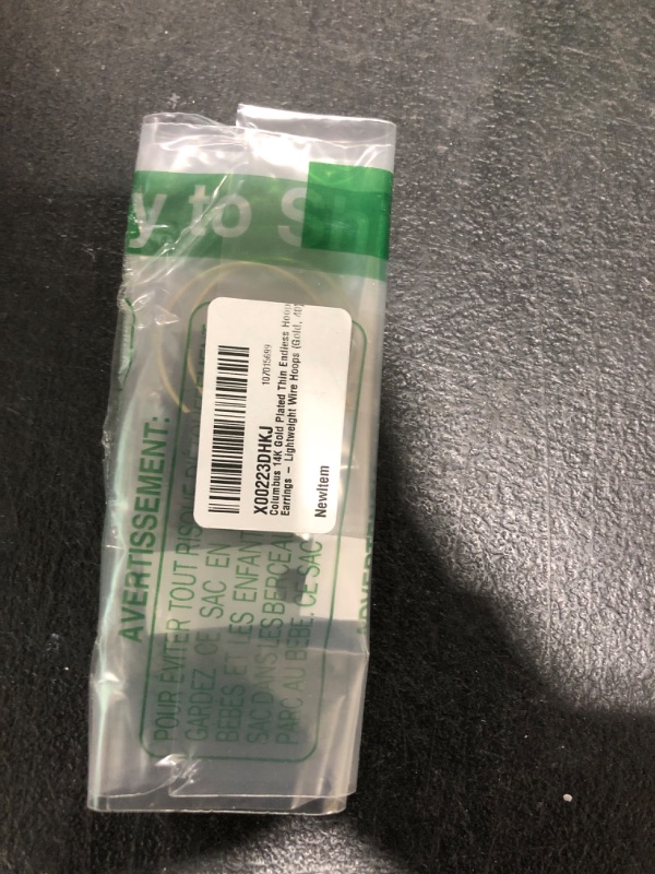 Photo 1 of Columbus 14K Gold Plated Thin Endless Hoop Earrings - Lightweight Wire Hoops (Gold, 40)