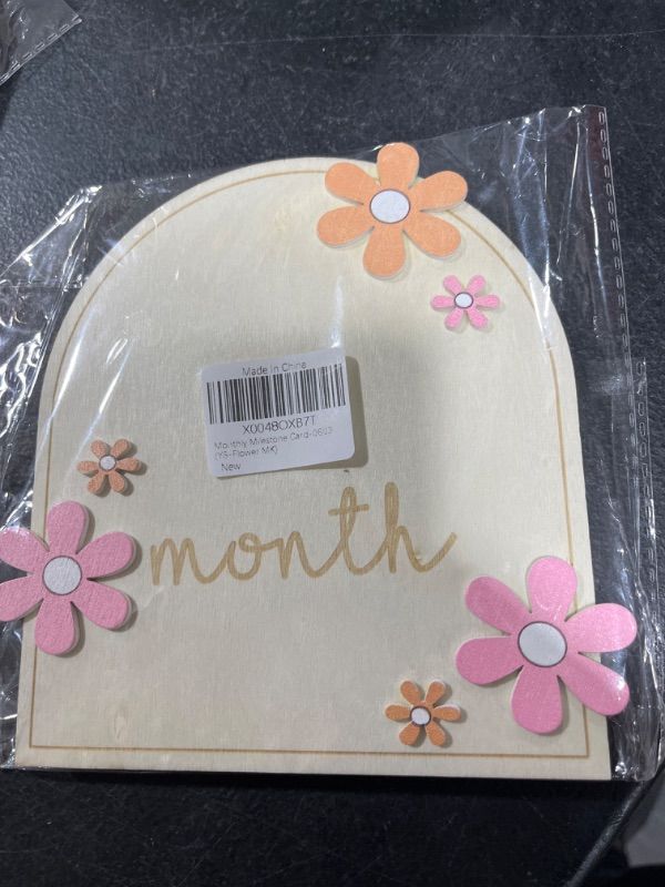 Photo 2 of 12 Months Wooden Baby Monthly Milestone Cards