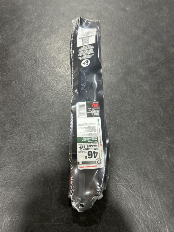 Photo 2 of MTD Genuine Parts Side-Discharge 46 in. 3-in-1 Mower Blade Set For Riding Mowers 3 pk