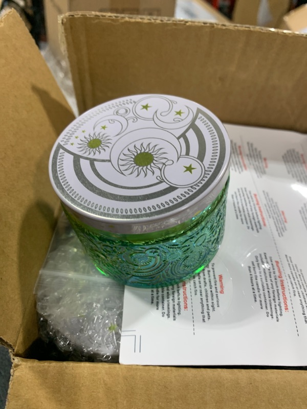 Photo 3 of 
Roll over image to zoom in







12-Pack 4oz Embossed Glass Candle Jars with Lids and Labels - Sun Moon Stars Design (Shimmering Green)
Visit the Art Secret Store
4.5 4.5 out of 5 stars    40 ratings
$27.99