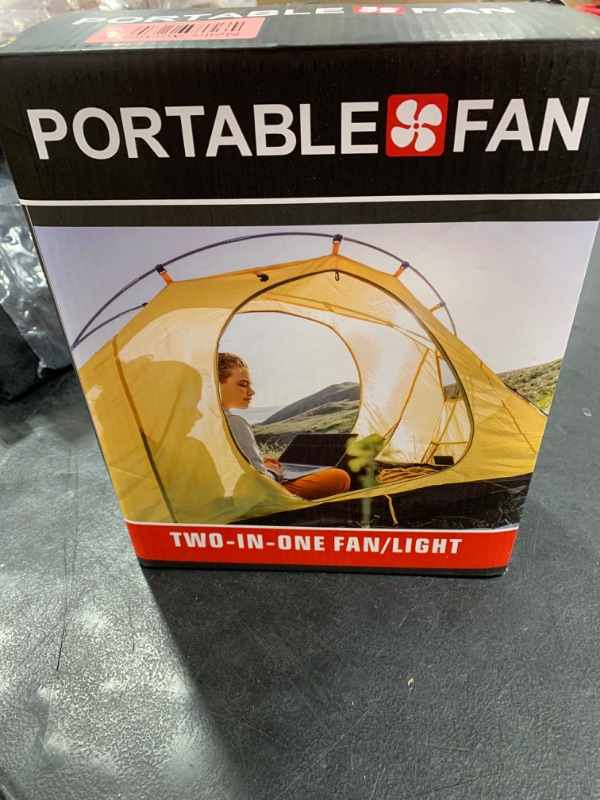 Photo 2 of 10400mAh Solar fan, Camping Fan with Solar Panel, 7W Rechargeable Solar Powered Fan for Outside, LED Lantern, Stepless Speed and Quiet Battery Operated Tent Fan for Picnic, Barbecue, Fishing, Travel