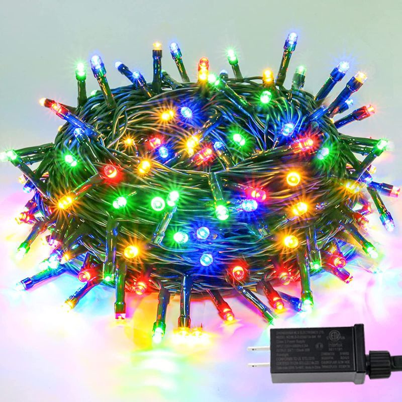 Photo 2 of Christmas String Lights Indoor Outdoor Waterproof, 33ft 100 LED Christmas Lights, 8 Modes Twinkle Lights Plug in for Tree Room Bedroom Wedding Decorations (Multicolor)