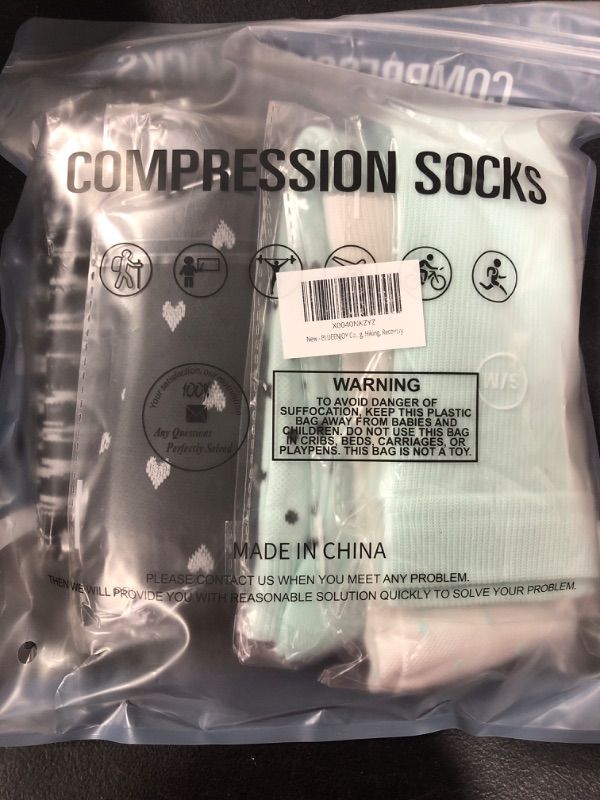 Photo 1 of BLUEENJOY Copper Compression Socks for Women & Men (6 pairs) - Best Support for Nurses, Running, Hiking, Recovery