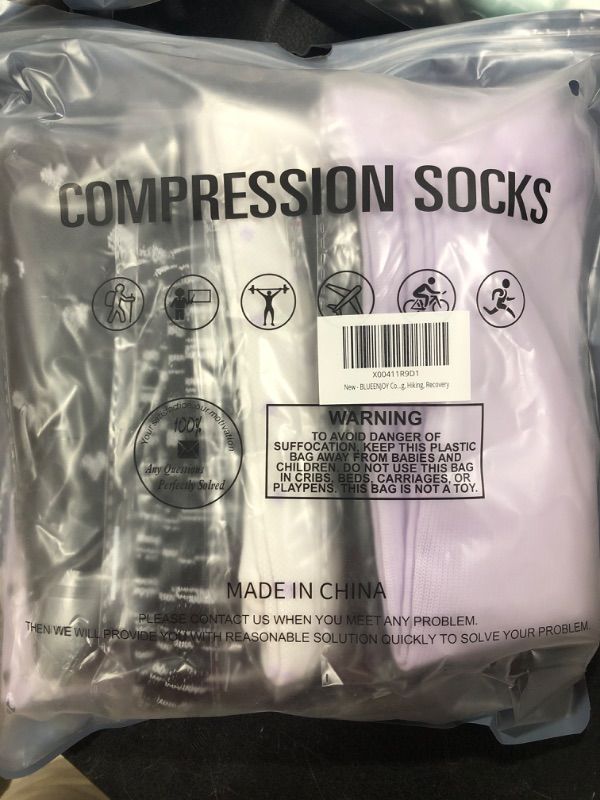 Photo 2 of BLUEENJOY Copper Compression Socks for Women & Men (6 pairs) - Best Support for Nurses, Running, Hiking, Recovery

PURPLE