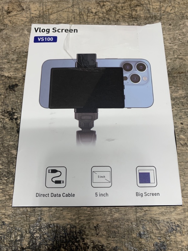 Photo 2 of APEKX 5" Vlog Selfie Monitor Screen with Magnetic Clip Mount, Low Latency, Easy Cable Connection, Perfect for Live Streaming on TikTok, YouTube - Compatible with iPhone & Android Phones (Black)