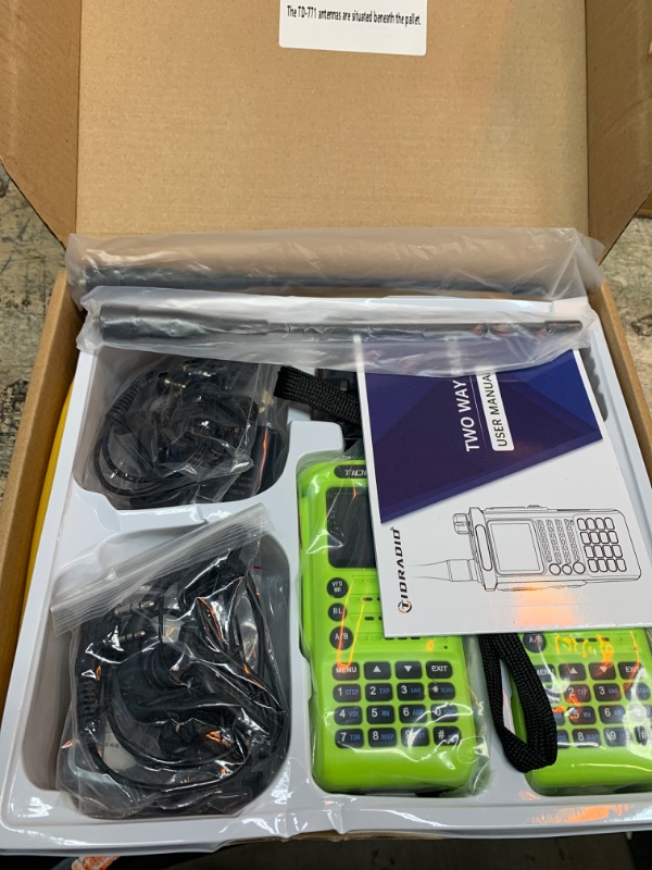 Photo 1 of (2nd Gen)TIDRADIO TD-H8 10Watt Ham Handheld Radio, Bluetooth Programming, Repeater Capable Dual Band Long Range Two Way Radios Walkie Talkies with 4PCS Batteries 771 Long Antenna -Green 2Pack Full Kit