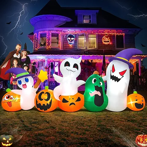 Photo 1 of ***STOCK PHOTO REFERENCE ONLY/ NOT THE SAME AS ITEM/ READ DISCRIPTION***
DECORLIFE 8 FT Halloween Gnome Inflatables, Pumpkin with Gnome and Ghost, Halloween Blow Up Yard Decoration with Built-in LED Lights, for Outdoor, Lawn, Garden