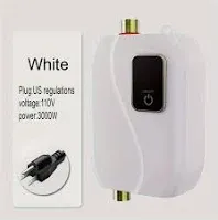 Photo 1 of 1 Pc XY-FC Tankless Electric Water Heater, 110V 3000W, Used For Constant Temperature Heating Of Washing Water In Kitchens And RVs, With Digital Display, Switchable Between Fahrenheit And Celsius, Equipped With US Standard Plug, Easy To Install
