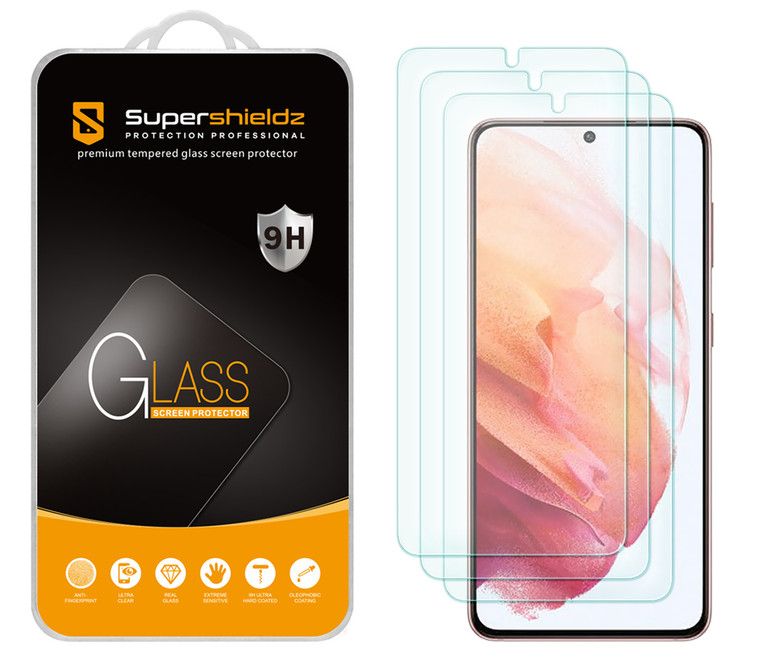 Photo 1 of (3 Pack) Supershieldz Designed for Samsung Galaxy S21 5G Tempered Glass Screen Protector, Anti Scratch, Bubble Free