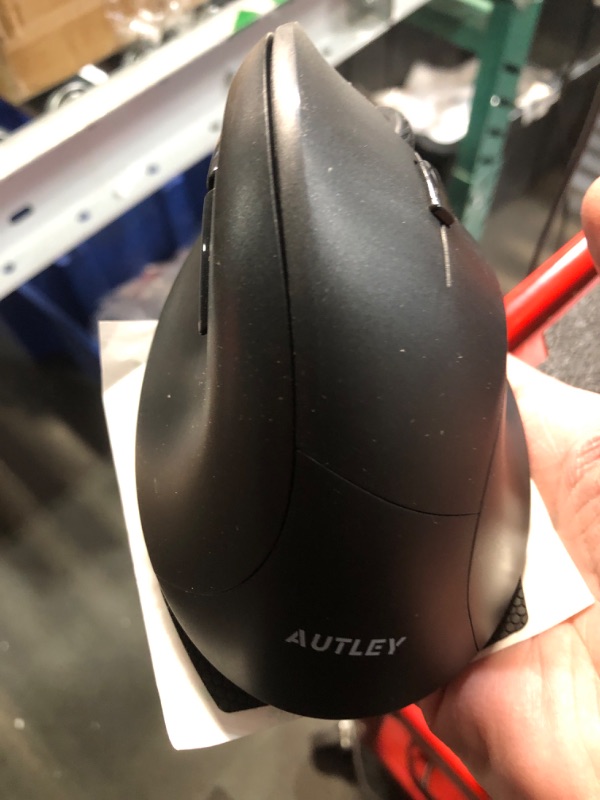 Photo 2 of AUTLEY Ergonomic Mouse Wireless, 2.4G Rechargeable Vertical Mouse for Medium Large Hands, Carpal Tunnel Mouse with Low Power Warning, Pinky Rest, 800 to 4000 DPI for Laptop, PC, Computer, Matte Black