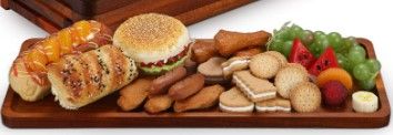 Photo 1 of 10 Pack Solid Wood Serving Trays Acacia Wooden Server Platter Rectangular Charcuterie Boards with Grooved Handle for Home Room Coffee Cheese Appetizer Table Farmhouse Serving Decor (16.7 x 6.4 Inch)