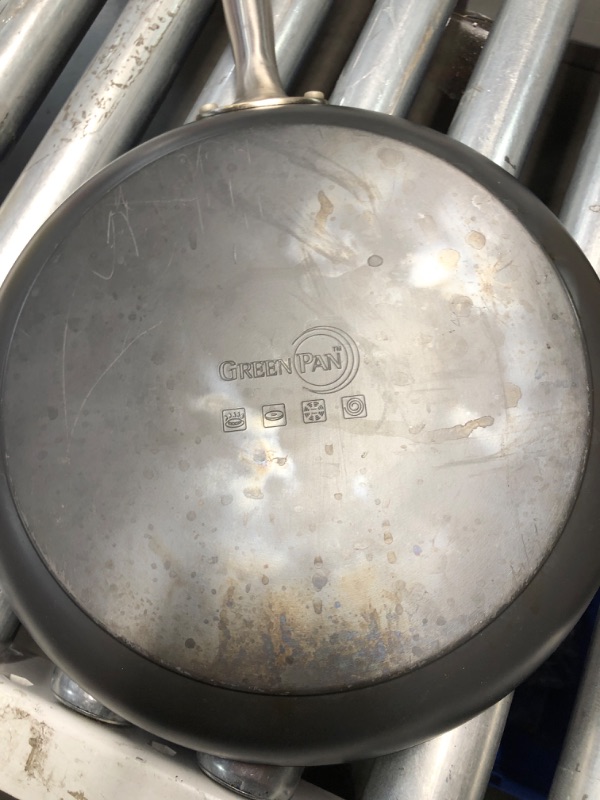 Photo 3 of ***(heavily used/ minor damage/ see notes) **
GreenPan Lima Ceramic Hard Anodized 12" Frying Pan Skillet with Lid, PFAS/PFOA-Free Nontoxic Pots and Pans, Oven & Broiler Safe, Stainless Steel Handle, Cookware for Eggs & Omelet, Gray