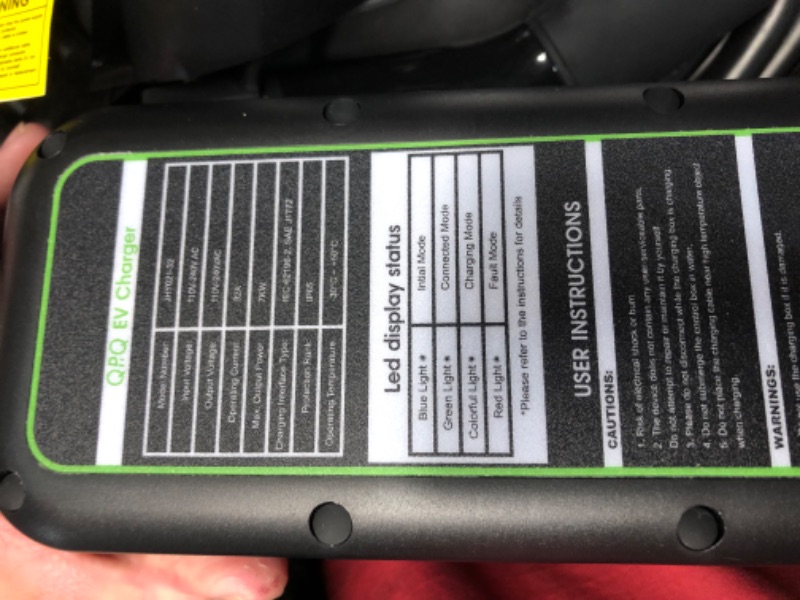 Photo 3 of ***USED - LIKELY MISSING PARTS - UNABLE TO TEST***
QPQ Level 1-2 EV Charger 32Amp Portable Level 1&2 EV Charger for Home Level 2 Electric Car Charger with 25FT NEMA 14-50 Plug-in Electric Vehicle Charging Stations