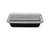 Photo 1 of 16oz Black Rectangular Microwavable Container w/ Lids  Sets