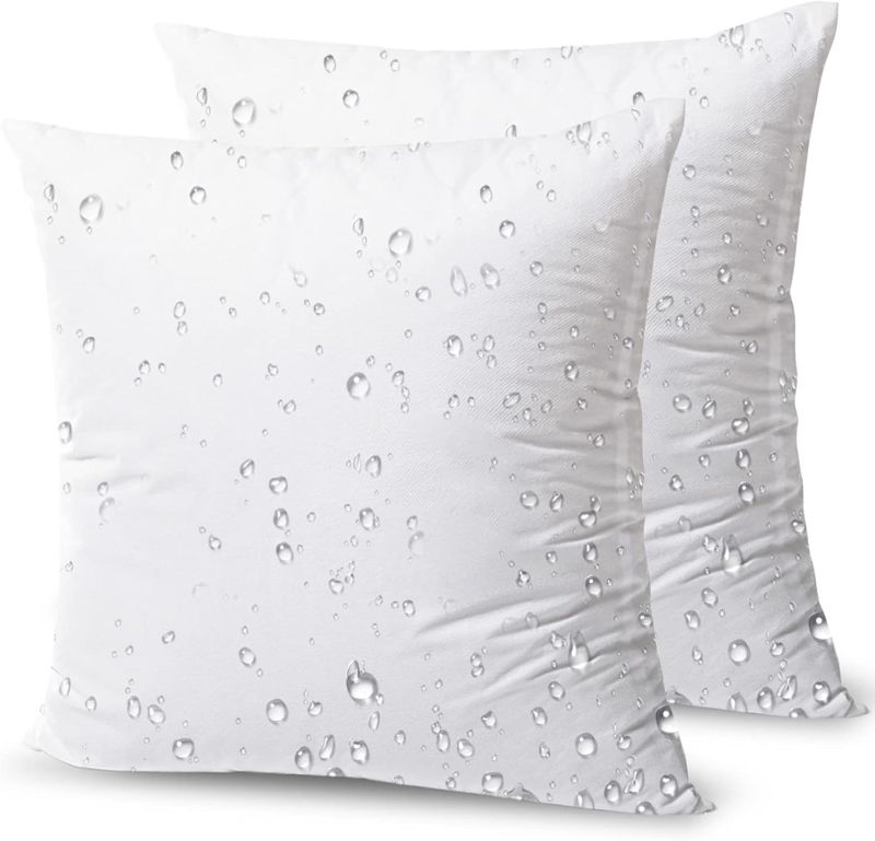 Photo 1 of 
Phantoscope Premium Outdoor Pillow Inserts - Pack of 2 Square Form Water Resistant Polyester Throw Pillows, Couch Sham Cushion Stuffer, 18 X 18 inches