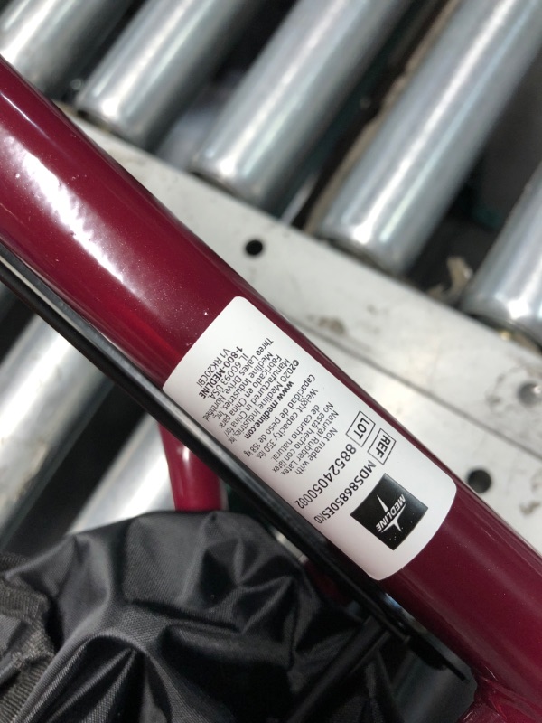 Photo 5 of ***USED - LIKELY MISSING PARTS - UNABLE TO VERIFY FUNCTIONALITY***
Medline Steel Rollator Walker Burgundy 350 lbs Capacity