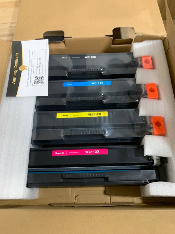 Photo 2 of 206X Toner Cartridges 4 Pack High Yield (with Chip) Compatible Replacement for HP 206X 206A for Color Laserjet Pro MFP M283fdw M283cdw M283fdn M282nw Pro M255dw M255nw M283 M255 Printer W2110X W2110A