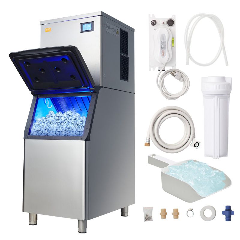 Photo 1 of ***INCOMPLETE - TOP HALF ONLY - SEE COMMENTS***
VEVOR Commercial Ice Maker, 450LBS/24H Ice Making Machine with 300LBS Large Storage Bin, 1000W Auto Self-Cleaning Ice Maker Machine with 3.5-inch Touchscreen for Bar Cafe Restaurant Business