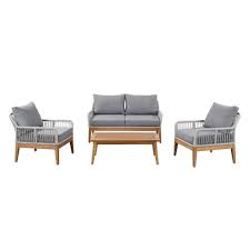 Photo 1 of Ove Decors 15PKC-CH1A04-BE2GL_2 Charlotte 4-Piece Conversation Set in Dark BrownCcvoAr