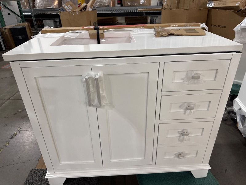 Photo 4 of *PHOTO FOR REFERENCE** Boston 36 in. W x 22 in. D x 36 in. H Single Sink Bath Vanity Center in White