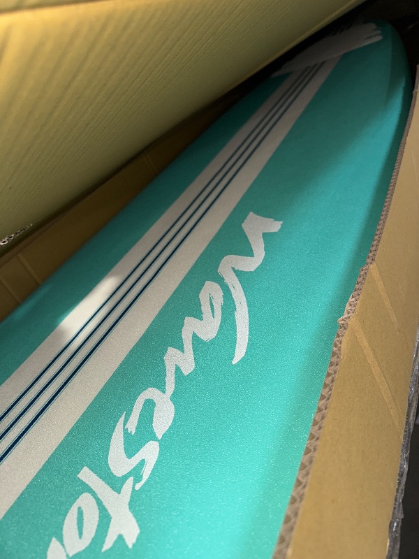 Photo 2 of *ONLY BOARD**Wavestorm-15th Anniversary Edition Soft Top Foam 8ft Surfboard | for Beginners and All Levels | Includes Accessories | Leash and Multiple Fin Options, Turquoise pinline