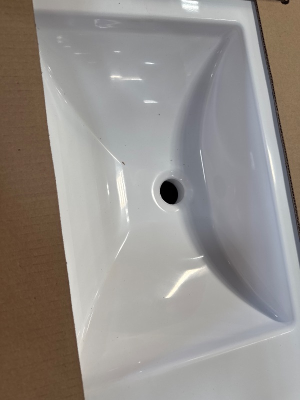 Photo 4 of *DAMAGE DOOR DRAWER** Project Source Davies 30-in Sandstone Single Sink Bathroom Vanity with White Cultured Marble Top