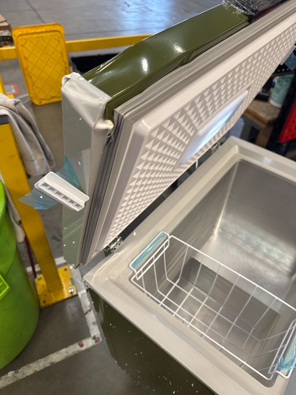 Photo 4 of *GETS COLD** Newair 5 Cu. Ft. Chest Freezer with Removable Basket, Quiet Deep Freezer, Digital Temperature Control, Top Open Door Alarm, Fast Freeze Mode, Mini Freezer, Garage Storage, Olive Green