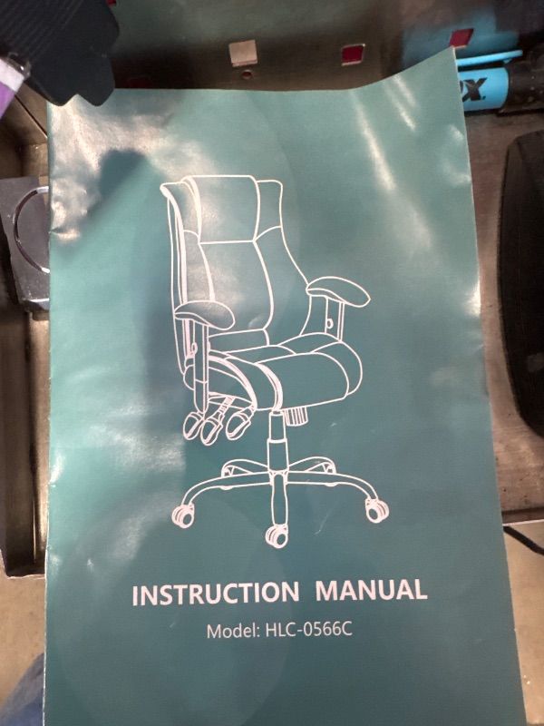 Photo 3 of *****HAS HYDRSULIOC, BASE AND WHEELS INSDIE , MISSING HARDWARE ***** Stock photo used for reference only**** High Back Office Chair- Flip Arms Adjustable Built-in Lumbar Support, Executive Computer Desk Chair Work Chairs, Thick Padded Strong Metal Base Qu