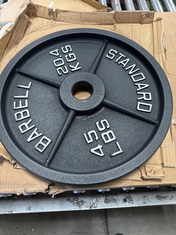 Photo 2 of ***NO PACKAGING - STOCK PHOTO FOR REFERENCE ONLY***
Ader Sports 45 lb. Cast Iron Olympic Plate 