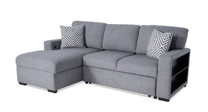 Photo 1 of  Gray 2 Piece Left Arm Facing Pop-Up Sleeper Chaise Sectional 
