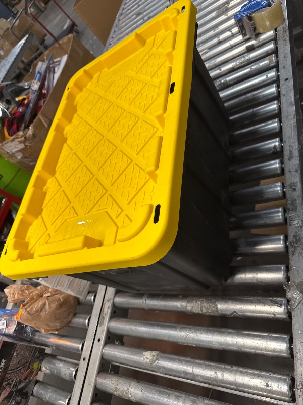 Photo 2 of  27 Gal. Tough Storage Tote in Black and Yellow