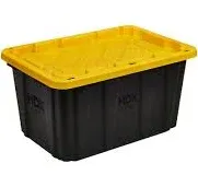 Photo 1 of  27 Gal. Tough Storage Tote in Black and Yellow