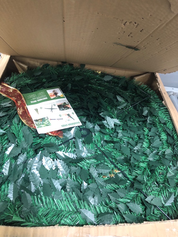 Photo 1 of JOYHALO 7ft Decorated Pop Up Christmas Tree with Lights 200 Warm White, Folding Christmas Tree Collapsible, Portable Christmas Tree for Home, Office, Apartment Xmas Holiday Party Decor, Golden