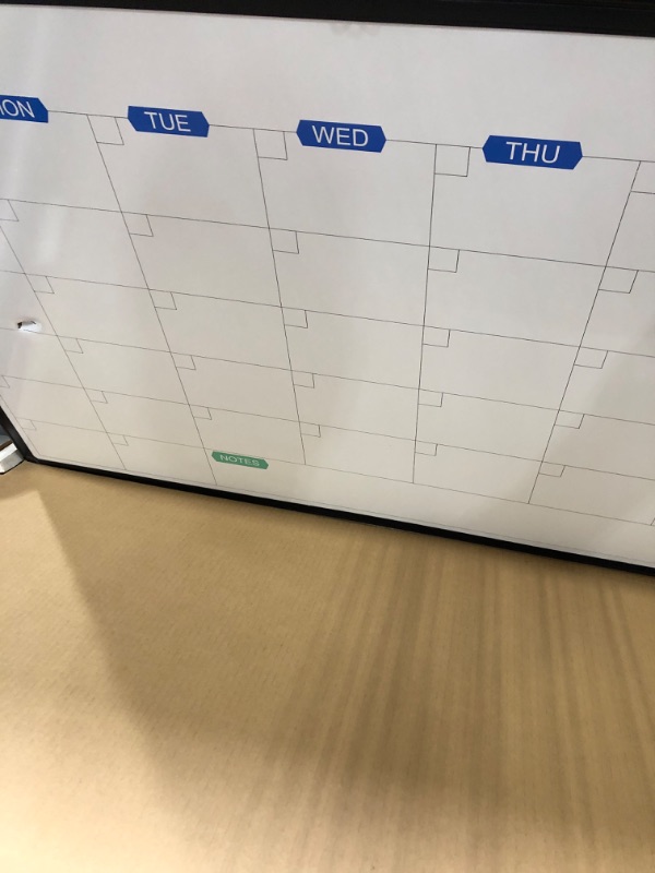 Photo 2 of ?TRIPOLLO Dry Erase Calendar Whiteboard for Wall, 36" x 24" Magnetic Monthly WhiteBoard Calendar Dry Erase, Black Aluminum Frame Calendar Board with Tray for Home, School, Office