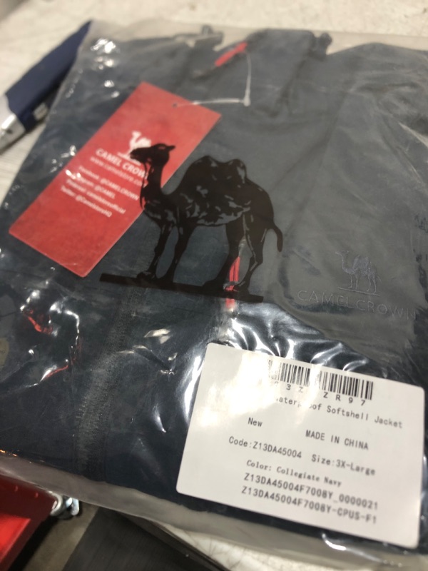 Photo 1 of CAMELSPORTS Men's Waterproof Softshell Jacket Lightweight Hooded Raincoat with Zipper Pockets for Outdoor Hiking 3XL