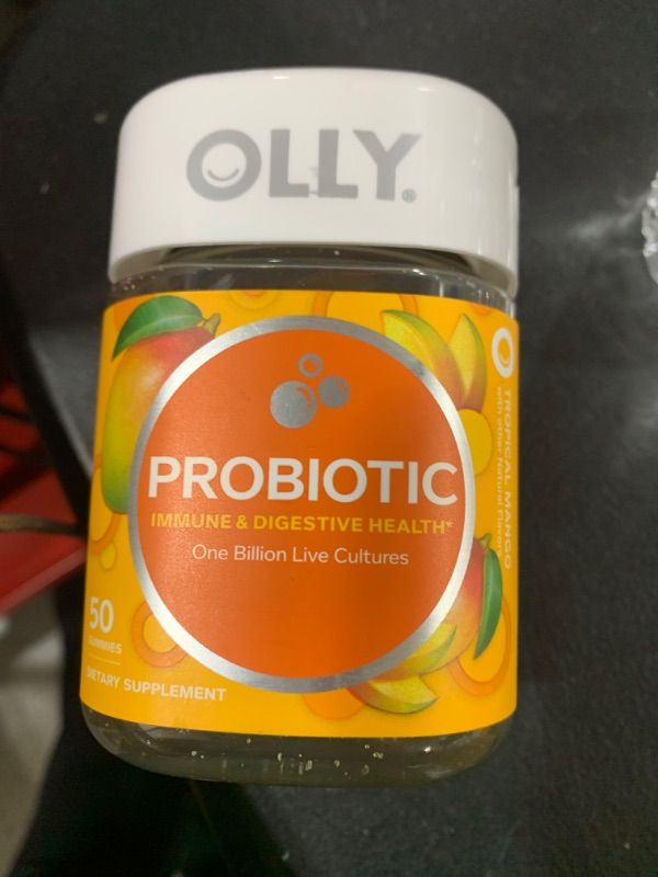 Photo 1 of OLLY Probiotic Chewable Gummies for Immune and Digestive Support - Tropical Mango - 50ct EXP: 01/25